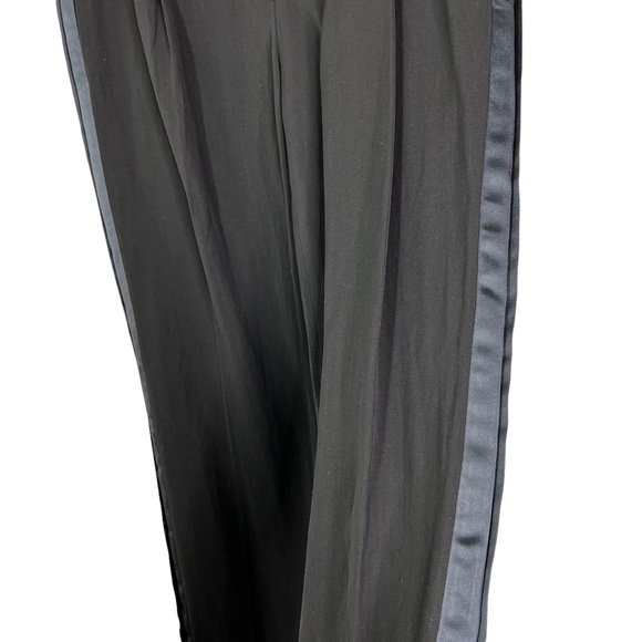 Lanvin Men’s Wool Linen Blend Tuxedo Pants in Black w/Blue Stripe Size 46 - Picture 7 of 11